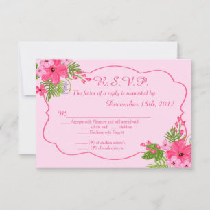 Roze Hibiscus Hawaiian 3,5x5 R.S.V.P. Reply Kaart