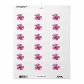 Roze Hibiscus Hawaiian Flower Gepersonaliseerd Sja Etiket (Full Sheet)