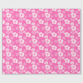 Roze Hibiscus Honu Hawaiian Pattern Cadeaupapier (Vlak)