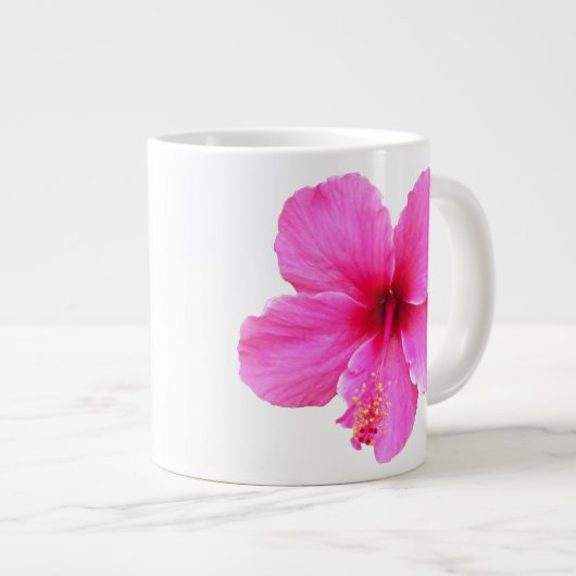 Roze HIbiscus Jumbo Mok (Voorkant rechts)