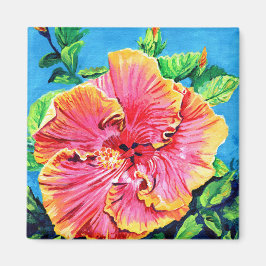 Roze Hibiscus Magnet Magneet