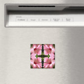 Roze Hibiscus Pattern Magneet (Insitu (Vaatwasser))