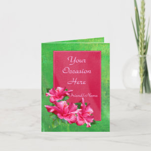 Roze Hibiscus Queen All Occasion Sjabloon Cards