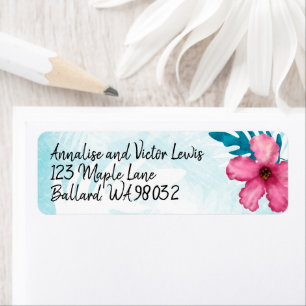 Roze Hibiscus Return Label