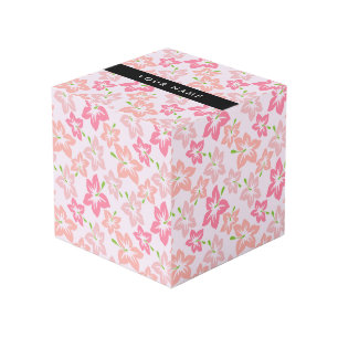 Roze Hibiscus, Roze Bloemen, Je Naam Kubus