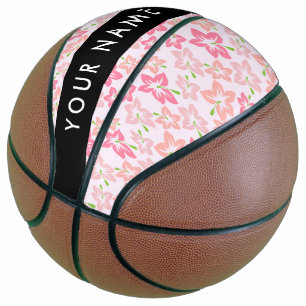Roze Hibiscus, Roze Bloemen, Jouw naam Basketbal