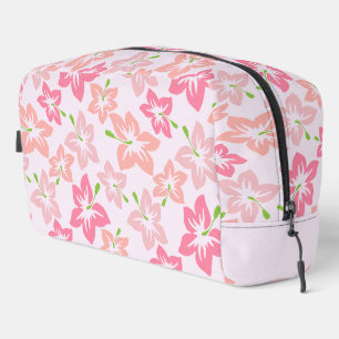 Roze hibiscus, roze bloemen, patroon van bloemen toilettasje