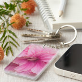 Roze Hibiscus Sleutelhanger (Voorkant Rechts)