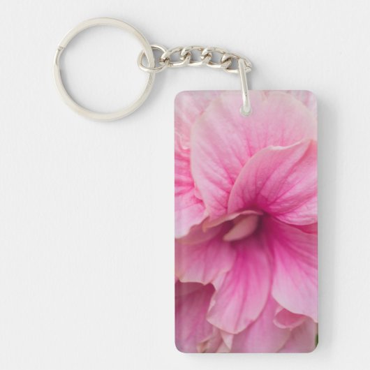 Roze Hibiscus Sleutelhanger (Voorkant)