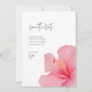 Roze Hibiscus · Tropische bloei · Bestemming Save The Date