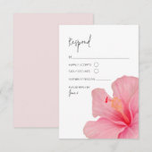 Roze Hibiscus · Tropische bloei RSVP · Bestemming (Voorkant / Achterkant)