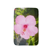 Roze Hibiscus Tropische Bloem Badmat (Voorkant Verticaal)