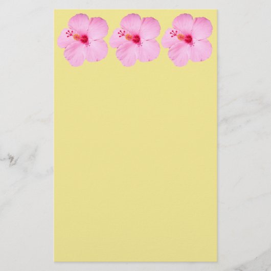 Roze Hibiscus Tropische Bloem Briefpapier (Voorkant)