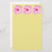Roze Hibiscus Tropische Bloem Briefpapier (Voorkant / Achterkant)