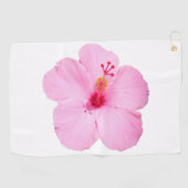 Roze Hibiscus Tropische Bloem Golfhanddoek (Horizontaal)