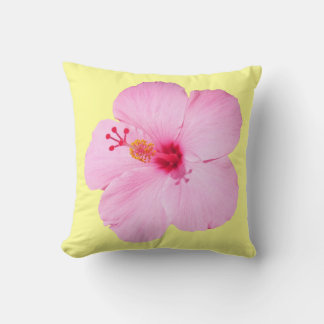 Roze Hibiscus Tropische Bloem Kussen