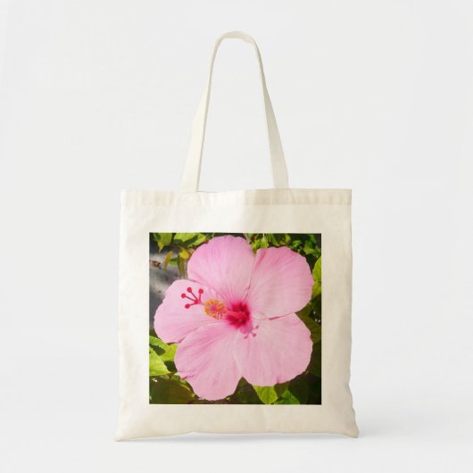 Roze Hibiscus Tropische Bloem Tote Bag (Voorkant)