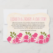 Roze Hibiscus Tropische Thema Bewaar de Datum Kaar Save The Date (Achterkant)