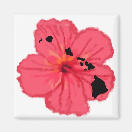 Roze hibiscus w Hawn Islands magneet (Voorkant)