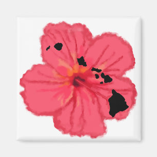 Roze hibiscus w Hawn Islands magnet Magneet