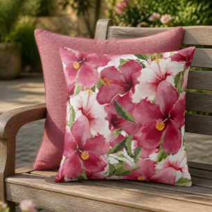Roze Hibiscus Worpkussen Kussen