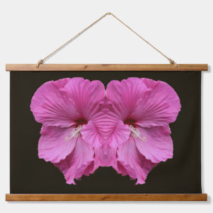 Roze Hibiscusbloemen Abstract Hangend Wandkleed