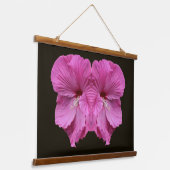 Roze Hibiscusbloemen Abstract Hangend Wandkleed (Gebogen)