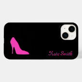 Roze hiel op zwart Case-Mate iPhone case (Achterkant (horizontaal))