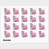  roze hiel Roos Vierkante Sticker (Vel)
