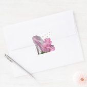  roze hiel Roos Vierkante Sticker (Envelop)
