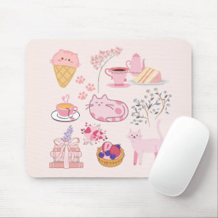 Roze High Tea Katten Muismat