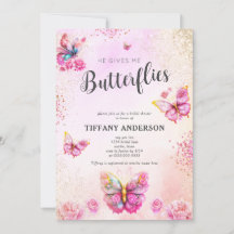 Roze Hij geeft me vlinders Vrijgezellenfeest