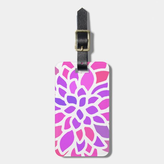 Roze Hippie Flower Retro Modern Bagagelabel (Voorkant verticaal)