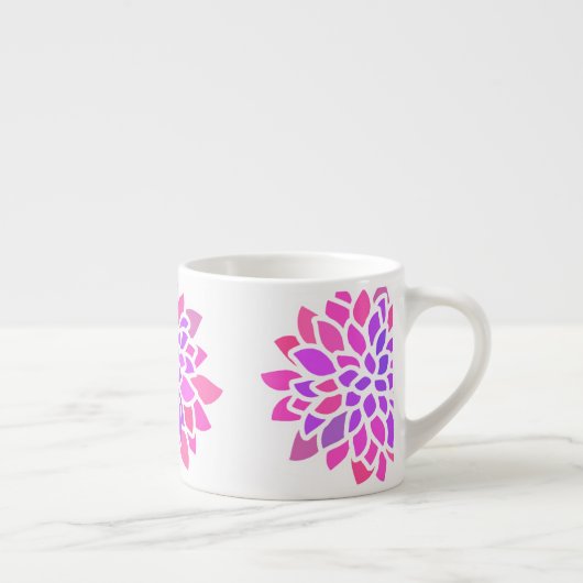 Roze Hippie Flower Retro Modern Espresso Kop (Rechts)