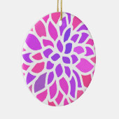 Roze Hippie Flower Retro Modern Keramisch Ornament (Rechts)