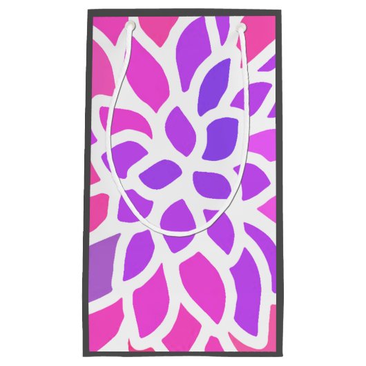 Roze Hippie Flower Retro Modern Klein Cadeauzakje (Voorkant)