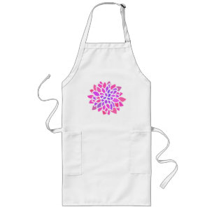 Roze Hippie Flower Retro Modern Lang Schort