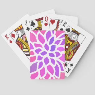 Roze Hippie Flower Retro Modern Pokerkaarten