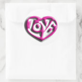 Roze Hippie Love Ronde Sticker (Tas)