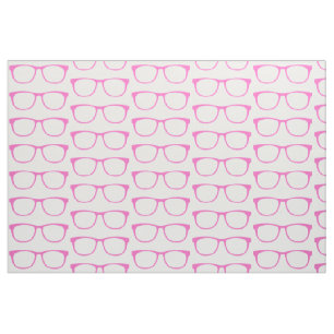 Roze hipster Geek Glasses Fabric Stof