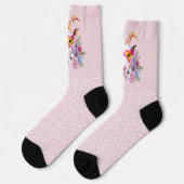 Roze hipster Goat HoofPrints Socks Sokken (Links)