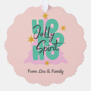 roze Ho Kerst aangepaste Ornament Kaart