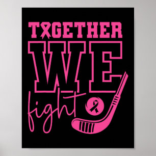 Roze Hockey Samen Strijden We Tegen Borstkanker Be Poster