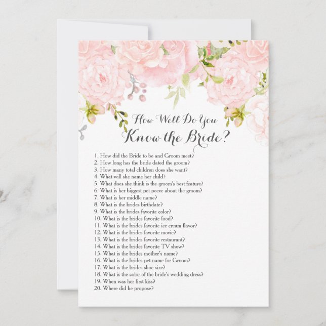 Roze Hoe goed ken je de bruid? (Voorkant)