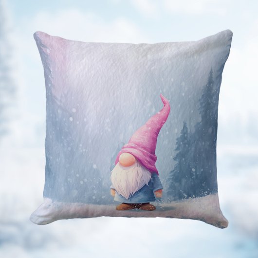 Roze Hoed Winterkabouter Kussen