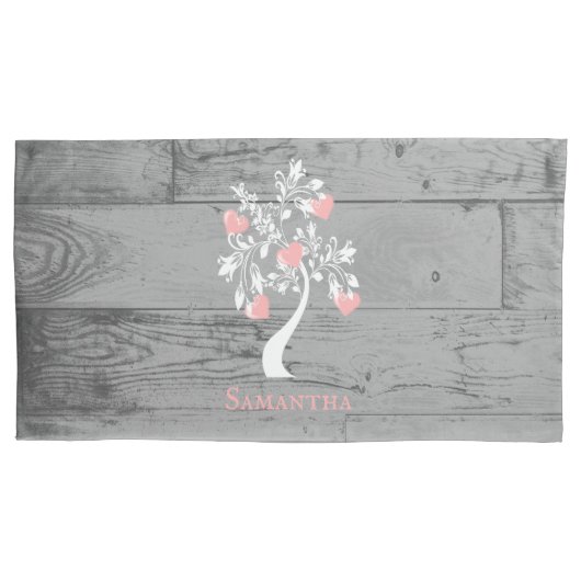 Roze Hoesje van het hart Gepersonaliseerd Pillow Kussensloop (Voorkant-Links)