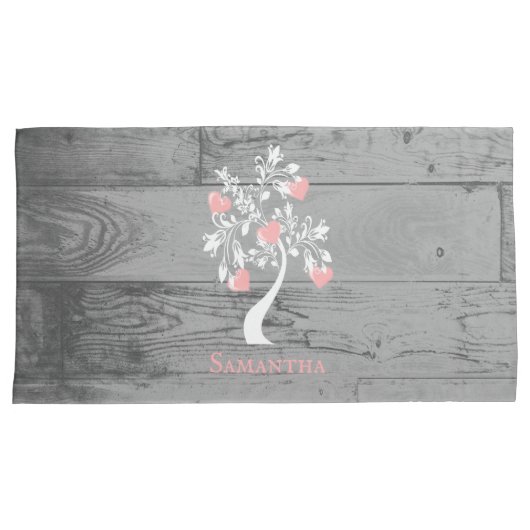 Roze Hoesje van het hart Gepersonaliseerd Pillow Kussensloop (Voorkant-Rechts)