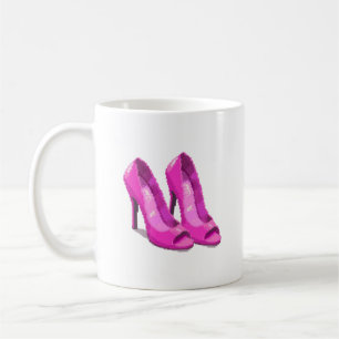 Roze hoge hakken 64-Bit pixelartstijl Koffiemok