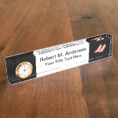 Roze hoge hakken - Elegant 1950s-gierpompen Naambordje (Zijkant)