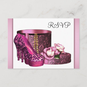 Roze hoge hakken schoenen Dames Luipaard 50ste ver RSVP Kaartje